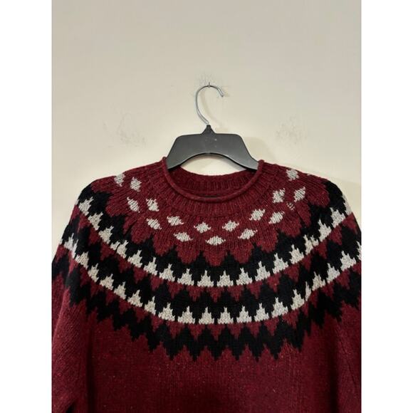 Nautica Lambswool Blend Sweater Fair Isle Roll Neck Mens Medium - Picture 4 of 7